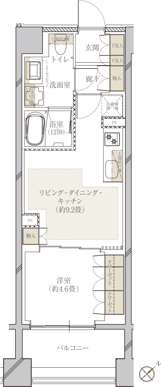 37J TYPE ：1LDK