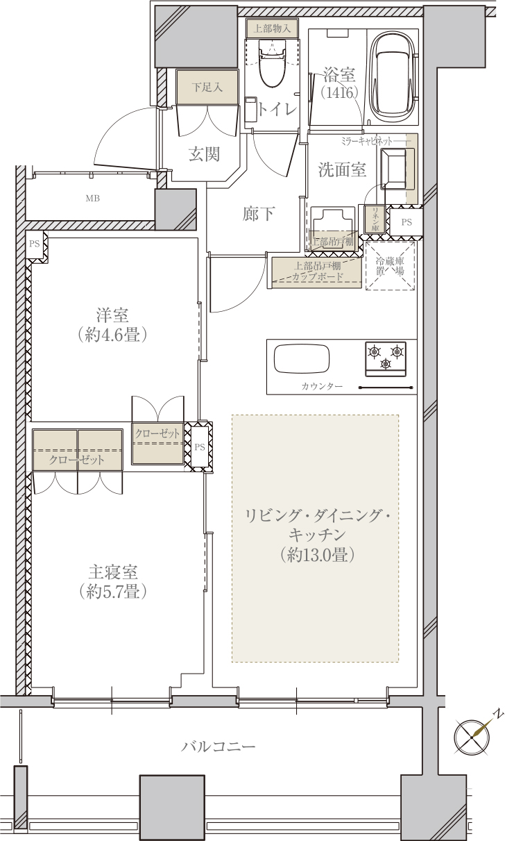 53D TYPE ：2LDK