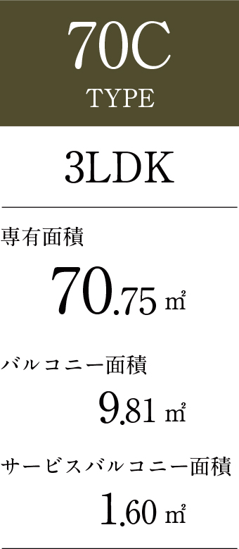 70C TYPE ：3LDK