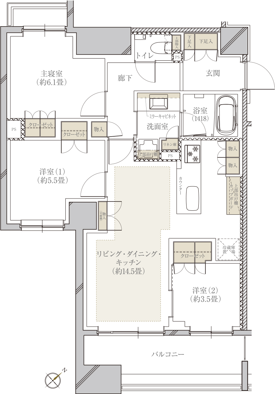 70C TYPE ：3LDK