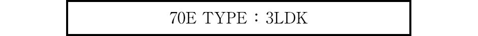 70E TYPE ：3LDK